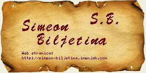 Simeon Biljetina vizit kartica